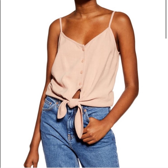 NWT Topshop Polly Tie Front Top - Picture 9 of 9